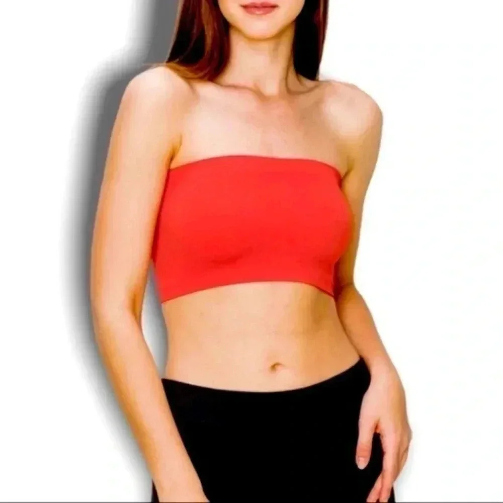 Idea collection x KURVE Crop Tube top bralette neon strapless bra bandeau layer​